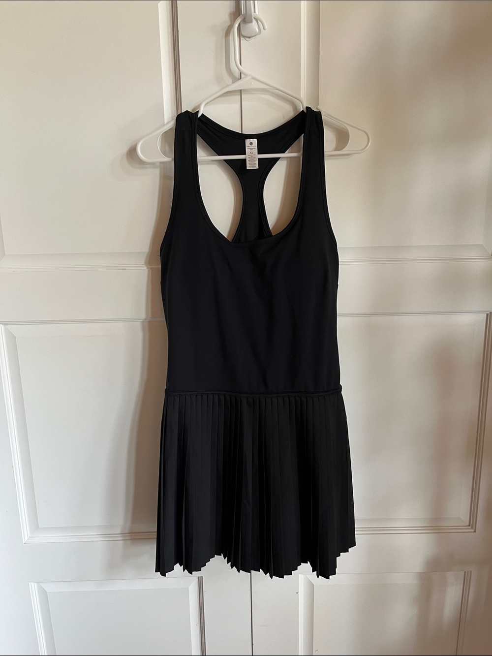Yogalicious Black Racerback Pleated Skirt Dress with built in shorts